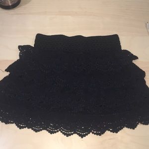 Black mini skirt ruffles